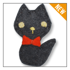 black kitty hair clip for toddlers – handmade children’s felt hair clip